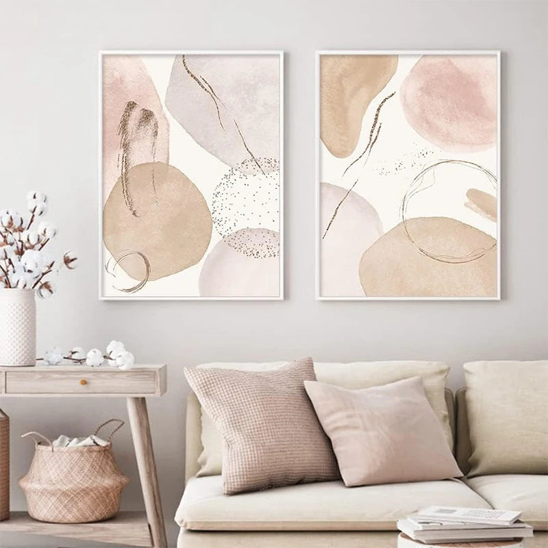 Abstract Bohemian Geometric Beige Poster Canvas Painting Wall Art Printing Picture Bedroom Living Room Home Decoration Picture