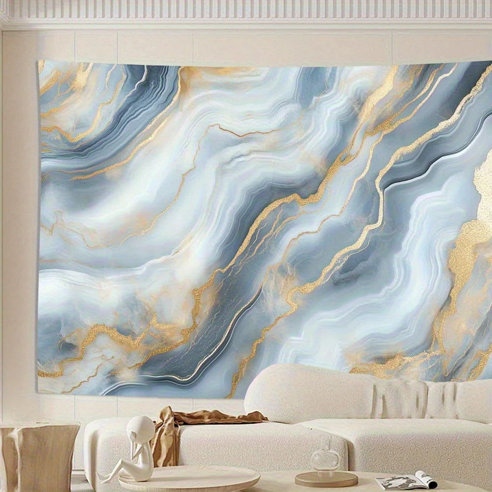 1 Piece Marble Style Colorful Line Art Tapestry - Wall Hanging - Perfect for Living Room, Bedroom, Office, Polyester